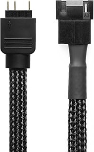 CRJ 4-Pin RGB Lighting Adapter Cable for NZXT Fans - 12-inch (30cm), Black Sleeved - Connect 4-Pin R