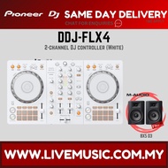 Pioneer DJ DDJ-FLX4 2-deck Rekordbox and Serato DJ Controller With Case - White ( DDJ FLX4 / DDJFLX4