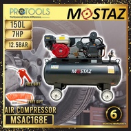 MOSTAZ 7HP 12.5Bar 150 Liter High Pressure Gasoline Engine Air Compressor MSAC168E - 3x Cylinder