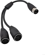 Traovien Power Adapter 7-Pin DIN Splitter Cable 1 Male to 2 Female,DIN 7-Pin Splitter Y Adapter MIDI