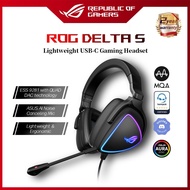ROG Delta S Gaming Headset 7.1 Surround Sound with Aura Sync RGB Lighting Noise Canceling Microphone (USB-C) MQA rendering technology, Hi-Res ESS 9281 QUAD DAC, RGB lighting, compatible with PCs, Mac, mobile phones, Switch and PlayStation5