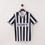 96-97 YW Home Black and White Retro Short-Sleeve Football Jersey S-XXL