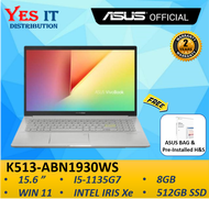 ASUS VIVOBOOK K153E-ABN1930WS 15.6" LAPTOP (I5-1135G7, IRIS Xe, 8GB, 512GB SSD, W11+OPI, 2YW) FREE BAG