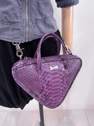 網紋蟒蛇皮手提包，斜挎蛇皮包，蟒蛇皮包，網紋蟒蛇皮包