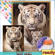 5D DIY Full Round Drill Partial AB Diamond Painting Two Lions Art Decor 50x65cm