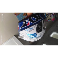 HELM KYT RC7 FULLFACE BIRU PUTIH ORIGINAL SECOND 97 %