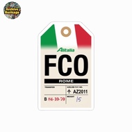 FCO Airport Rome Alitaalia Airlines label luggage sticker TAG traveling logo sticker