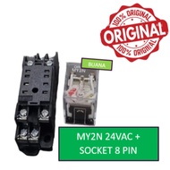 Relay MY2N 24VAC + socket - 8 PIN / my2n 24v ac / MY2 24VAC