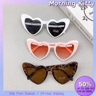 Heart-shaped Sunglasses Red White Sunshade Glasses Exaggerated Design Fashionable Accessories