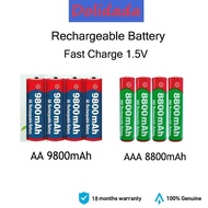 Dolidada Original Rechargeable Battery 1.5V AA 9800mAh AAA 8800mAh Alkaline For Clock Toys Camera