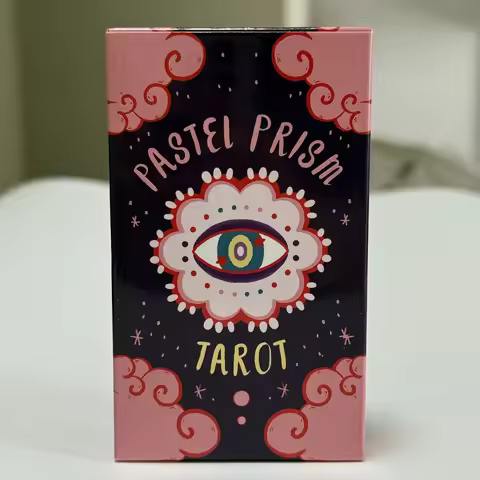 Pastel Prism Tarot Deck 78pcs English Version Imbued with The Soothing Tones of A Pink and Sky-blue 
