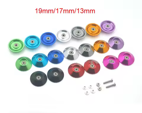 2pcs 19mm/13mm/17mm 19mm Aluminum Alloy Roller Flying Dish Anti-hanging Anti-dump Guide Wheel Tamiya