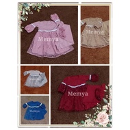 Gamis aqiqah brokat brukat tulle tile bayi, baju muslim anak perempuan, busana dress pesta baby set