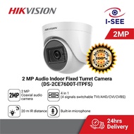 Hikvision 2MP Audio Indoor Fixed Turret Camera DS-2CE76D0T-ITPFS 1080P Analog 4In1 3.6mm Lens CCTV C