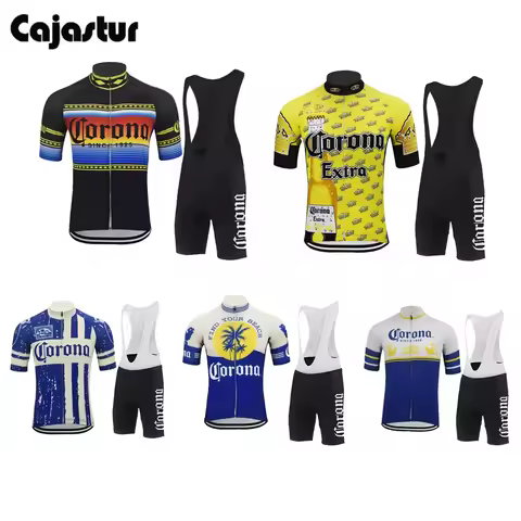 Corona Beer Cycling Jersey Set Men Bib Shorts Cycling Tops Mtb Ropa Ciclismo Bike Wear Clothing Bike