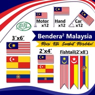 Malaysia Flag 2'x4' 3'x6' 2'x8' Welcome Flag/Hand Flag/Motor Spring Flag/ Car Flag/ Bendera Jalur Ge