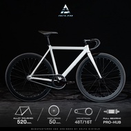 จักรยานฟิกเกียร์ เฟรมลูมิเนียม วงล้อ 700c วงล้ออลูมิเนียม ขอบสูง 50 mm. แฮนด์ Drop Bars ไซส์ 52 cm. 