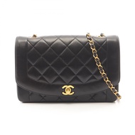 【二手】香奈兒 (Chanel) CHANEL 絎縫 Diana 翻蓋單肩背包 A01165 黑色羊皮（綿羊皮）絎縫 Diana 鏈條肩背包 女士