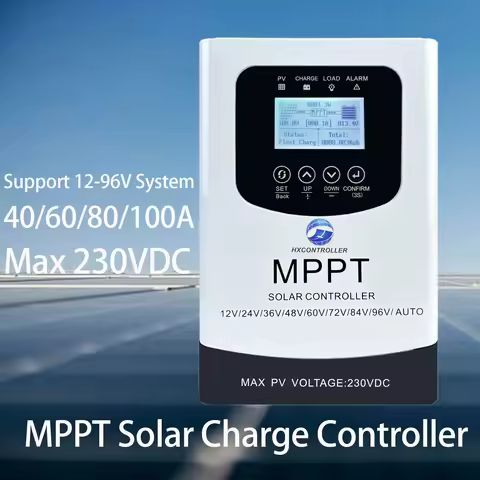40-100A MPPT Solar Charge Controller 230VDC Solar Panel Battery System Regulator Support 12V 24V 48V