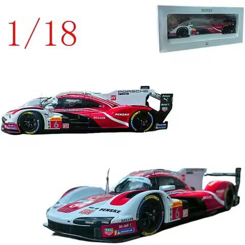 Norev Diecast 1/18 Scale Porsche 963 Le Mans Hypercar Simulation Sports Car Alloy Car Model Toys for