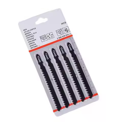 5Pcs/Set T244D HCS T-Shank Curved Jigsaw Blades for Wood Fast Cutting Tools Jig Saw Tool Accessories