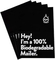 12x15.5 Inches 100% Biodegradable D2W Poly Mailers, 50pcs Black Compostable Envelopes Shipping Bags,
