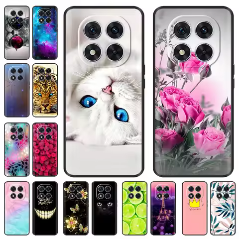 For Xiaomi Redmi Note 14 Pro Case Lovely Cat Flowers Shockproof Case Silicone Soft TPU Cover For Red