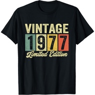 Men's cotton T-shirt Birthday Party Vintage Born In 1977 Retro Bday Men Women T-Shirt Fast Shipping