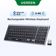 UGREEN Rechargeable Wireless Keyboard 99 Keys Bluetooth 5.0 2.4G Ergonomic Design Connect 3 Devices 