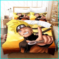 3 IN 1 NARUTO Bedsheet Set Queen Size Bed Sheet Japanese Anime Sasuke Bedroom Comfortable Washable
