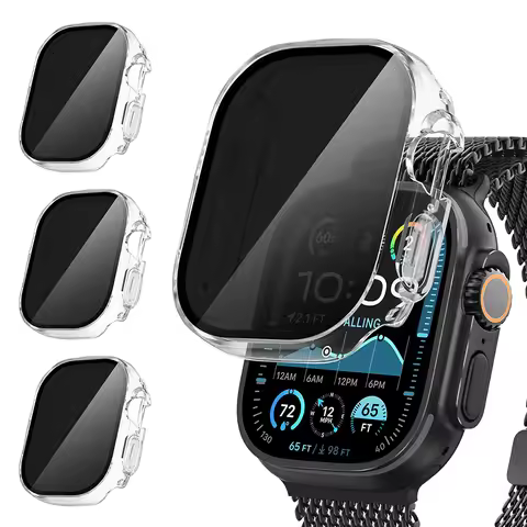 Tempered Glass+Privacy case for Apple Watch ultra 2 49mm Anti-Spy Screen Protector Cover iWatch seri