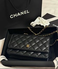 全新 CHANEL 經典款魚子醬 金扣 WOC ✨