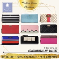 [SG SELLER] Kate Spade KS Womens Neda Large Continental Zip-Around Leather &amp; Nylon Wallet (Multi Colors Available)