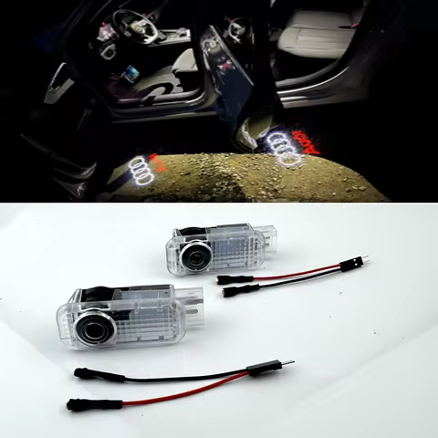 Led 2pcs Car Door Welcome Light Logo Projector Laser For Audi A1 A3 A4 A5 A6 B5 B6 B7 B8 C5 C6 C7 A7
