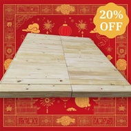 Giường palet gỗ thông nằm chiếu. Kín mặt và kín chân