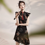Cheongsam Dress Improved Cheongsam Improved Cheongsam Improved Cheongsam Dress Fishtail Cheongsam Young Girl Summer Improved Version Small Chinese Style Dress Eclipse Short Style Student Temperament