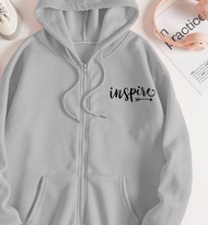 Jaket hoodie wanita resleting motif Inspire size s m l xl xxl 3xl 4xl jaket resleting pria wanita ho