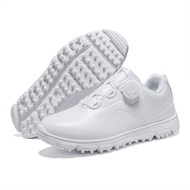 NEW Korean Mens Golf Shoes Waterproof Microfiber Leather Upper Fixed Shoe Anti-slip Sneaker Lace Cas