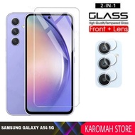 2 IN 1 Tempered Glass Package Samsung galaxy A54 5G Quality Clear Glass - SAMSUNG A54 5G
