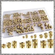 (PQAT) 400Pcs Threaded InsertsM2/M2.5/M3//M5/M6 Thread Knurled Nuts Assortment Accessories Kit Heat 