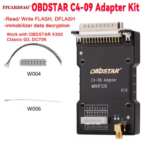 OBDSTAR C4-09 (MB91F526) Adapter Kit Work with X300 Classic G3,DC706 Read/ Write FLASH immobilizer d