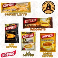 KOPIKO - 3 IN 1 INSTANT COFFEEMIX DRINK - CREAMY LATTE, MACCHIATO, KAW COFFEE, L.A. COFFEE, BROWN CO