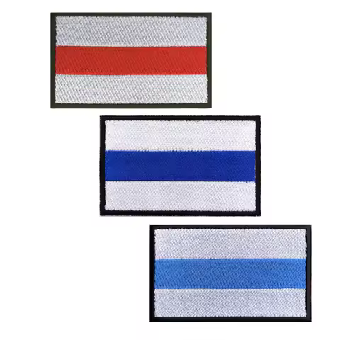 Republic Of Belarus Flag Armband Embroidered Patch Hook Loop Iron On Embroidery Badge Military Moral