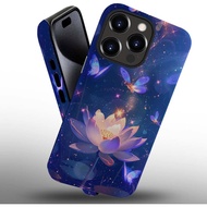 CARLOCA Compatible with iPhone 15 Pro Max Case,Shiny Butterfly Lotus Case for iPhone 15 Pro Max Case