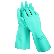 Chemical Glove Green Heavy Duty Nitrile Acid Resistance Ansell Alphatec Solvex 37-176 Garden High Pe