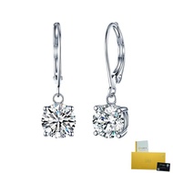 [with Gra Certificate] Fashion Earrings Jewelry D Color White Diamond Eardrops Pt950 Platinum
