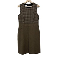 Akris Dress Sleeveless Plaid Knee-length beige Women black Direct from Japan Secondhand