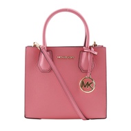 二手 Michael Kors MERCER 兩用單肩背包，型號 35S1GM9M2L，粉紅小牛皮材質。可斜背、肩背或手提。肩部開口設計。女士款。