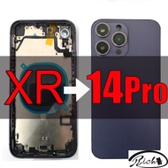 Electroplated Flat Housing For iPhone xr like 14pro With Mic Big Camera Backshell Replacement for XR