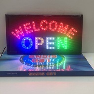 ป้ายไฟนีออนดัด ป้ายไฟ WELCOME OPEN เพิ่มเอกลักษณ์สีสัน สวยงาม ตกแต่ง ป้ายไฟ LED ป้ายไฟร้านข้อความ ป้